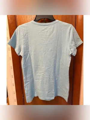Life Is Good Light Blue V-Neck Tee with Daisy Squares thumbnail 3