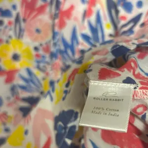 Roller Rabbit White Floral Button‎ Down Shirt Size XS thumbnail 6