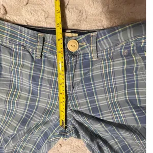 Levis Tab Twills Plaid Shorts Blue Green Yellow Cotton Flat Front women's size 6 thumbnail 11