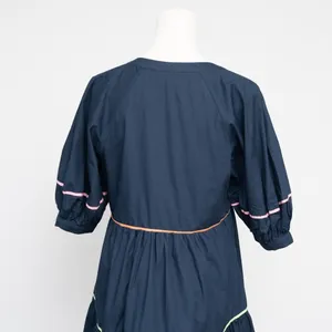 English Factory | Short Puff Sleeve Dress with‎ Piping Detail thumbnail 11