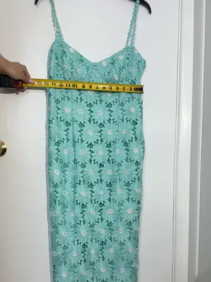 SAYLOR Mint Green Floral Lace Midi Dress with Spaghetti Straps thumbnail 10