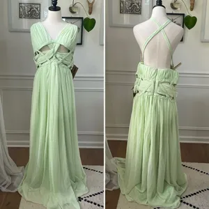 NWT Light In The Box Lime Green Formal Gown Dress Cut Out Waist 26W 3X thumbnail 2