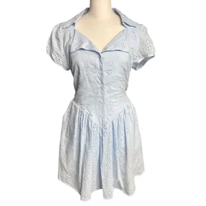 Cider Baby Blue Eyelet Mini Dress S Coquette Cottagecore thumbnail 4
