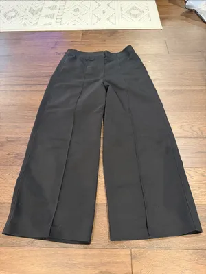 Cynthia Rowley Black Pull On Wide Leg Pants Pintuck Size 4 - C61-109 thumbnail 3