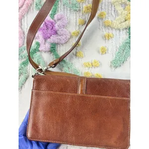Etienne Aigner‎ Brown Leather Crossbody Wallet Bag 6500Q Cognac Silver Buckle thumbnail 4