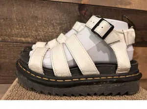Dr. Martens Doc Blaire Sandals Womens Size 6 White Leather Strappy Gladiator thumbnail 1