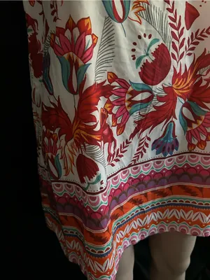 SHEIN Floral Off-Shoulder Shift Dress in Red & White LG thumbnail 6