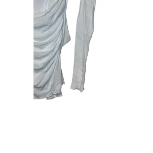 Zara Women‎ Top Semi Sheer Layered Boatneck Long Sleeve White Cotton Small NWT thumbnail 10
