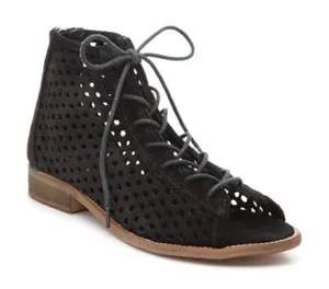 Black Laser Cut Booties  thumbnail 1