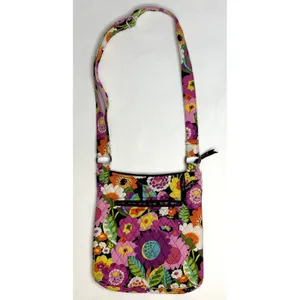 Vera Bradley Rhythm and Blues Quilted Floral Crossbody Bag Purple Pink Orange thumbnail 3