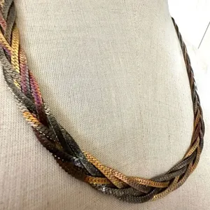 multi tone vintage braided Necklace thumbnail 4