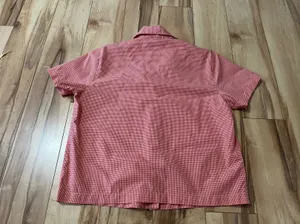 Victorias Secret Pajama Set Medium Orange Yellow Gingham Check Top & Crop Bottom thumbnail 5