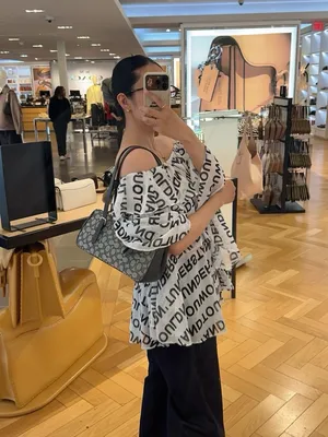 NWT Coach Asher Shoulder Bag In Signature Jacquard CBJ03 Gold/Navy/Midnight Navy thumbnail 5