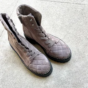 Vince‎ Camuto Merindil Combat Boot Gray Leather Suede Size 7 thumbnail 5