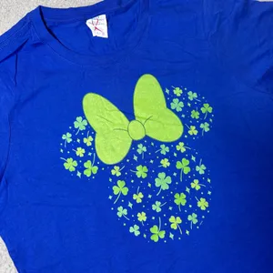 NEW Disney Minnie Mouse Shamrock T-Shirt Womens S St Patricks Day Graphic‎ Tee thumbnail 1