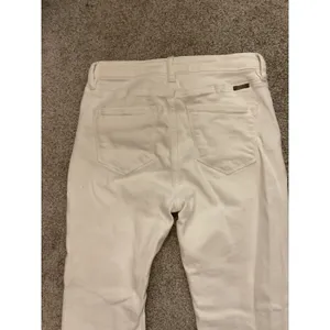 Kancan Straight Leg High Rise White Denim Jeans, 27 thumbnail 7