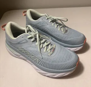 Hoka One One Bondi 7 Women Size 11 Blue Fog Blue Glass Shoes Running Walking thumbnail 1