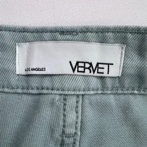 Vervet 90s Vintage High Rise Distressed Crop Wide Leg Jeans Green-Grey Size 27 thumbnail 6