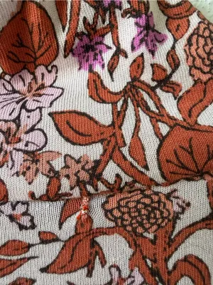 J Crew Tissue Turtleneck in Fête Floral Size XS Colorful Bohemian FLAWED thumbnail 3