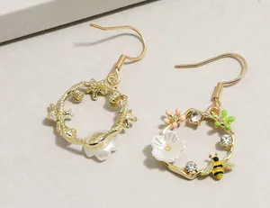 Bee Flower Dangle Drop Earrings for Women Multi thumbnail 4