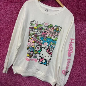 Hello Kitty Kawaii Festival Sanrio Puroland Anime Crewneck L thumbnail 3