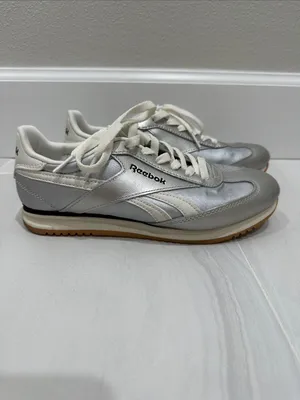 Reebok Women's Metallic Silver and Cream Sneakers thumbnail 7