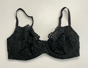 Victorias Secret Bra Unlined Demi Underwire Floral Lace Convertible Black thumbnail 1