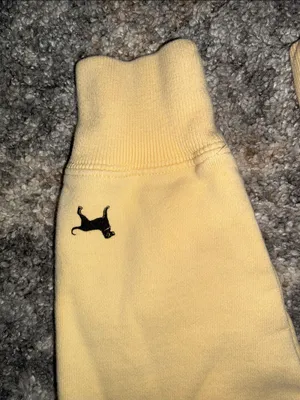 The Black Dog Pale Yellow Pullover Hoodie with Black Dog Logo thumbnail 4