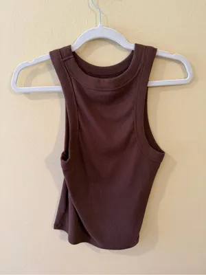Old Navy Chocolate Ribbed Tank - Women's Sleeveless Top thumbnail 2