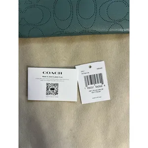 Coach Women's Green Leather Wristlet Wallet with Logo & Zipper Accents thumbnail 6