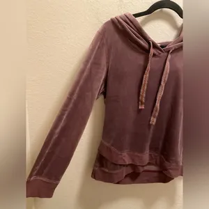 Sundance Aurora Purple Velour Drawstring Hoodie Size Small thumbnail 4