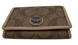 Coach Signature C 6-Ring Brown Coated Canvas Key Case thumbnail 1