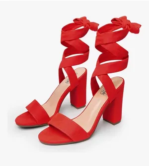 Red Chunky Heels Size 8 thumbnail 3