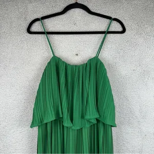 Ethan N Joy Jumpsuit Womens Small Green Wide Leg Pleated Spaghetti Strap Whimsy thumbnail 6