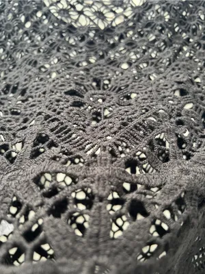 Active USA Black Crochet Lace Crop Top Size M Sheer Boho 100% Cotton thumbnail 7