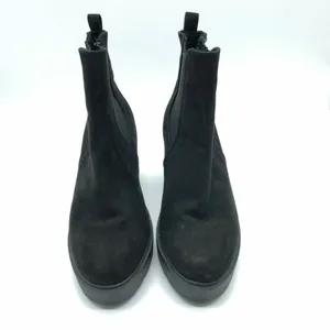 Asos Womens Ankle Chelsea Boots Block Heel Platform Faux Suede Black UK 5W US 7W thumbnail 2