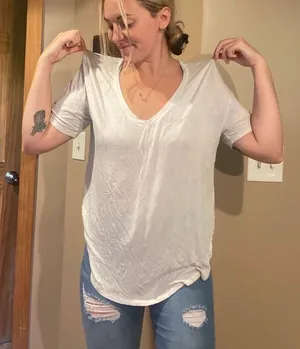 American Eagle Soft & Sexy White T-Shirt thumbnail 1