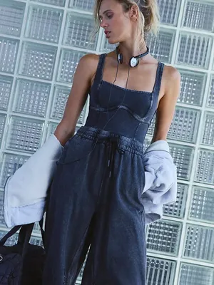 Free People Inbound Onesie - Black thumbnail 3
