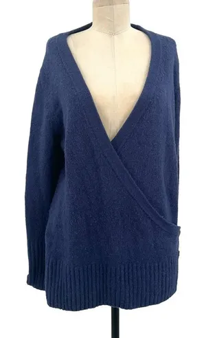 Ugg Blue Acrylic Blend Wrap Button Long Sleeve Sweater Size‎ Large thumbnail 1