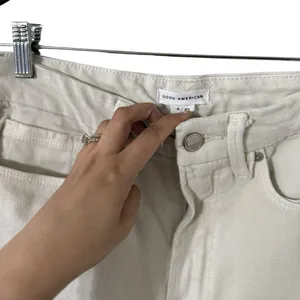 GOOD AMERICAN Classic Bone Straight Cotton High Rise Jeans Pants thumbnail 9