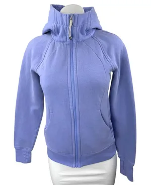 Lululemon Scuba Women's Blue Long Sleeve Zip Hooded Hoodie Sweatshirt Jacket 4 thumbnail 1