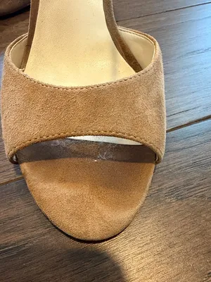 Nine West Suede Lace-Up Open-Toe Heels in Tan Size 7 - C37-085 thumbnail 7