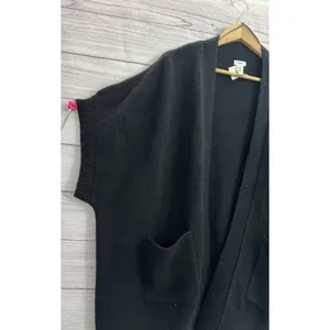 Aerie Women's Black Knit Cardigan Poncho Sweater Size SMALL OVERSIZED thumbnail 4