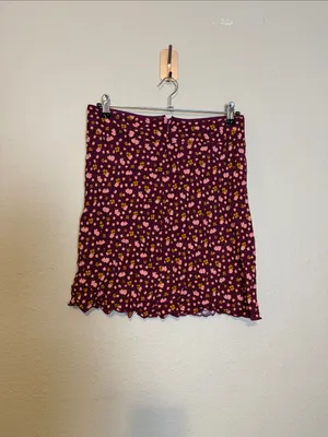 Free People IRL Floral Mini‎ Slip Skirt Y2K 90's Style Size 2 In Plum Combo Nwt thumbnail 6