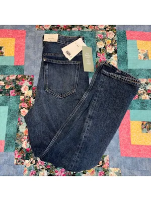 H&M NWT $59 Woman’s W28 L30 Loose Bootcut Blue Denim Jeans Size 28/30 thumbnail 2