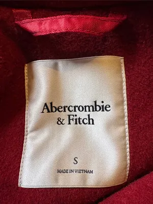 Abercrombie & Fitch Small Red Long Wool Blend Dad Coat thumbnail 4