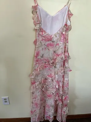 NEW Altar’d State Pink Florals and Bows Maxi Dress Size Small NWT thumbnail 7