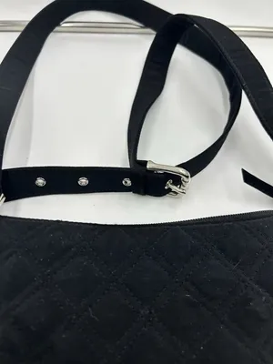 Vera Bradley Black Microfiber Hipster Large Adjustable Strap Crossbody Bag thumbnail 10