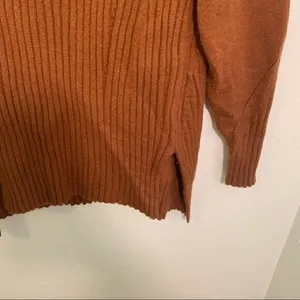7Modifier‎ Mock Neck Sweater Tan Rust Ribbed Front Brown thumbnail 5