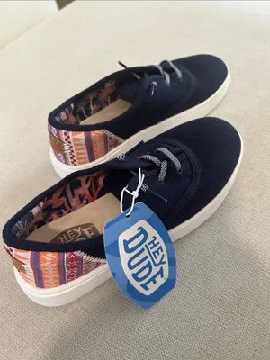 Hey Dude Conway Craft Linen Casual Sneakers from Finish Line, Navy, Size 7, NWT thumbnail 2